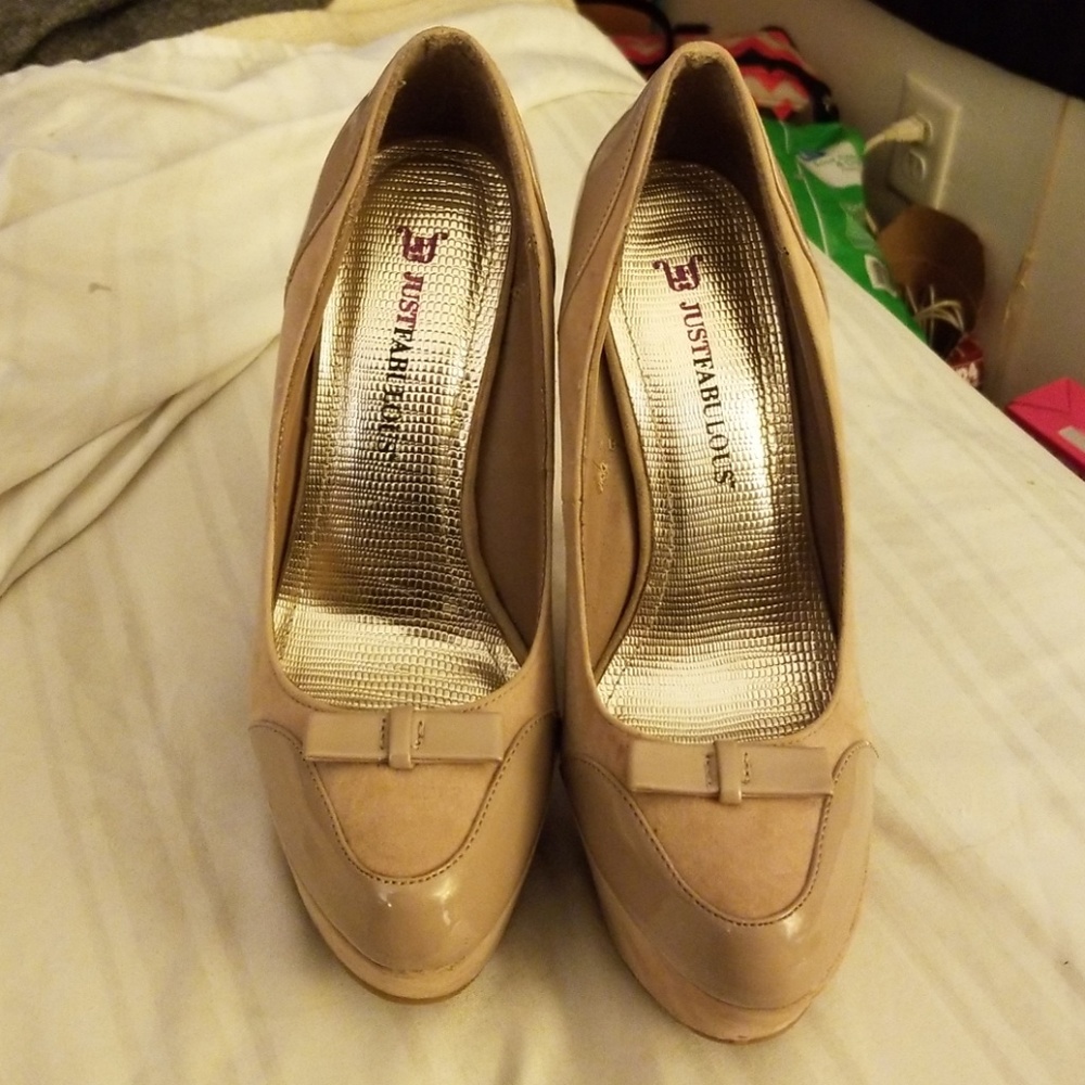 Just Fabulous Beige high heeled shoes